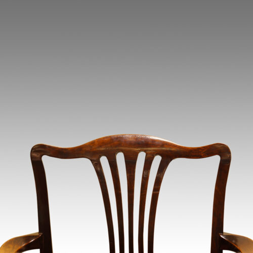Set of 8 Georgian style mahogany dining chairs top rail