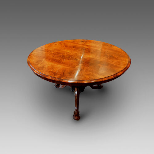 Victorian rosewood circular dining table,top