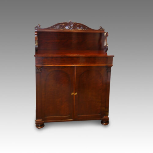 William IV 'plum pudding' mahogany chiffonier