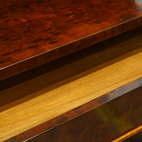 William IV 'plum pudding' mahogany chiffonier drawer