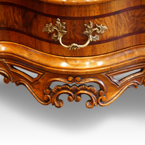 Pair of Antique serpentine bedside cabinets frieze