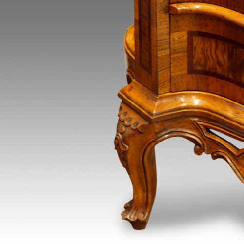 Pair of Antique serpentine bedside cabinets leg