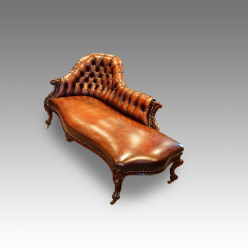 Victorian leather chaise lounge