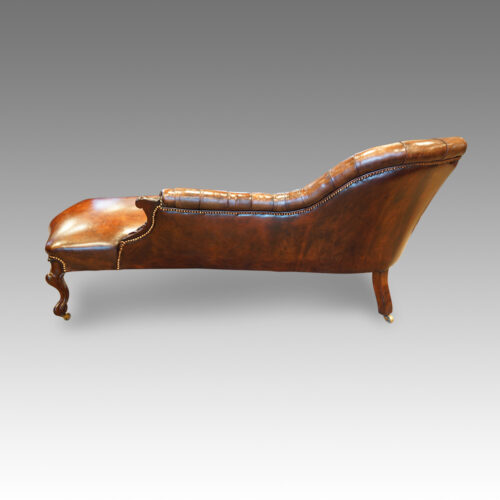Victorian rosewood seductive chaise lounge rear
