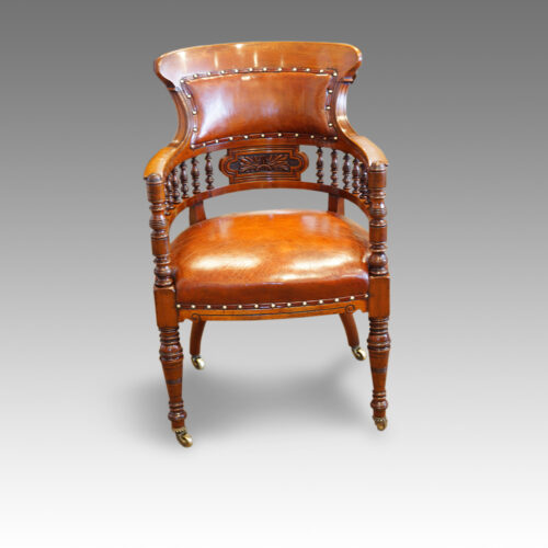 Victorian walnut desk armchair