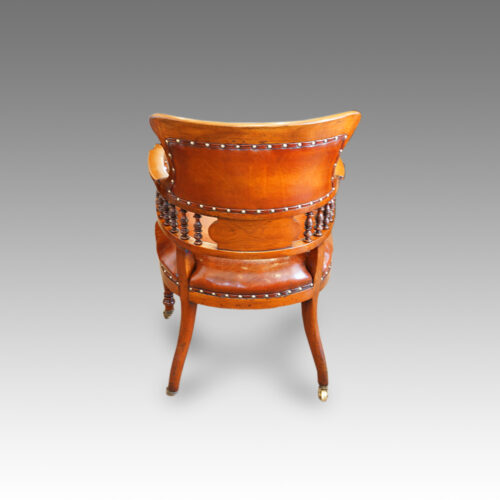 Victorian walnut desk armchair rear