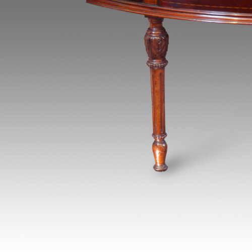Edwardian demi lune inlaid display cabinet leg