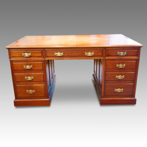 Victorian walnut pedestal desk