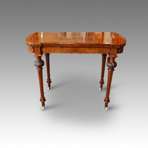 Victorian inlaid walnut cardtable