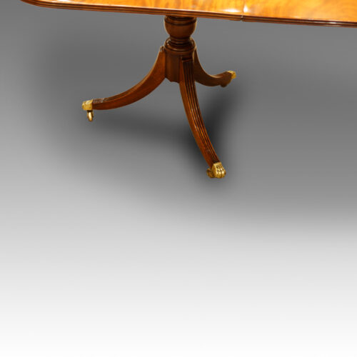 Antique mahogany twin pillar dining table column