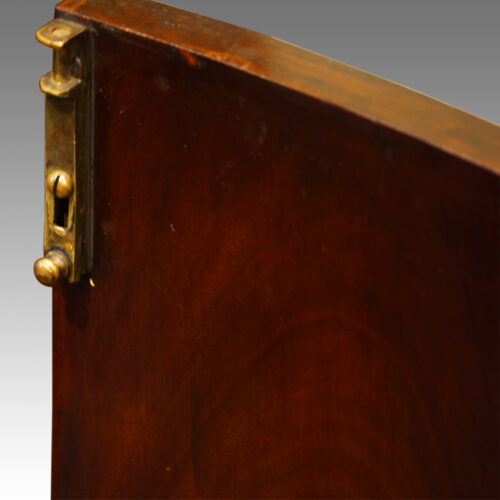 Georgian style serpentine mahogany sidecabinet latch