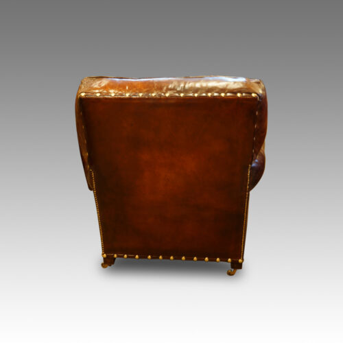 Pair of Edwardian club easy chairs