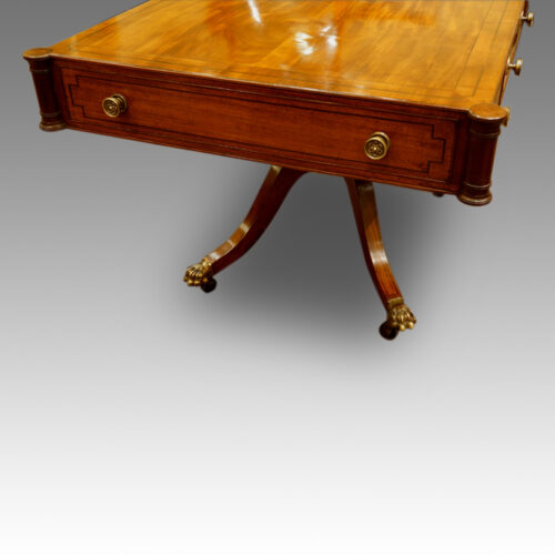 Antique mahogany library table end