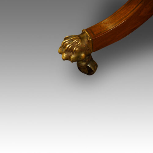Antique mahogany library table paw castor