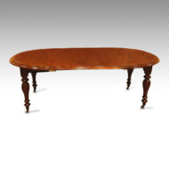 Victorian mahogany extending circular dining table side