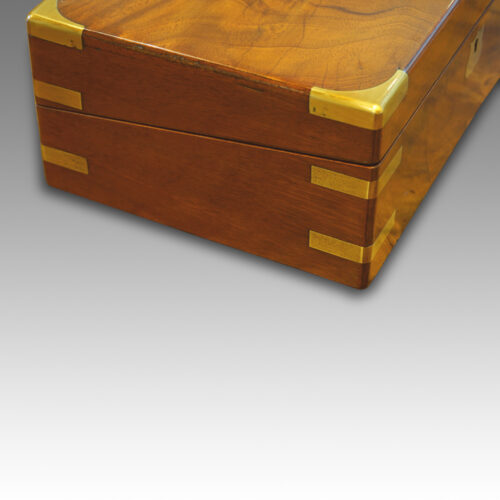 Victorian mahogany writing slope end