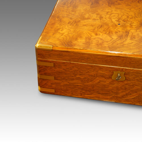 Victorian oak document box detail