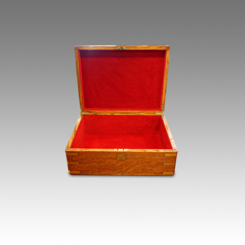 Victorian oak document box interior