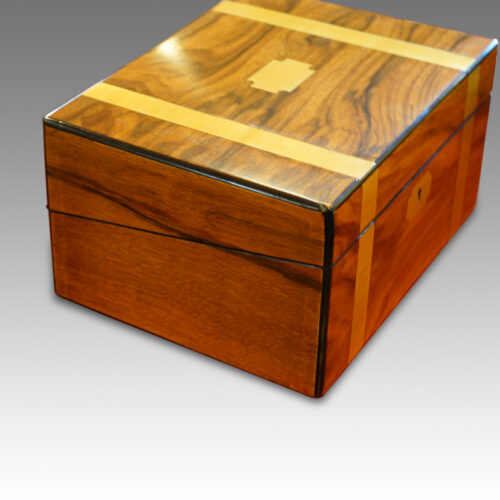 Victorian walnut writing slope end