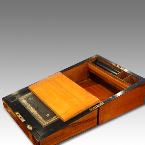 Victorian walnut writing slope storage