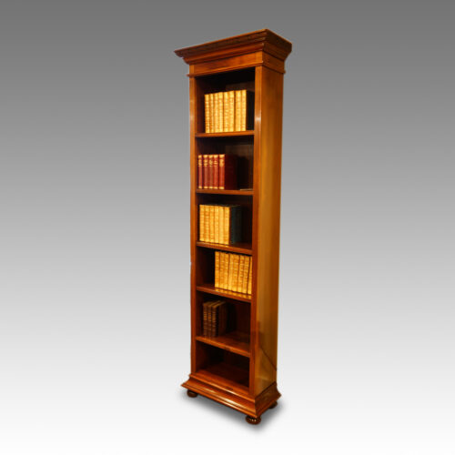 Edwardian walnut tall open bookcase