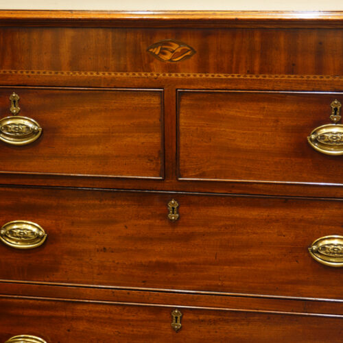 Antique inlaid mahogany chest of drawers