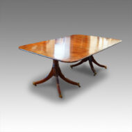 Georgian mahogany twin pillar dining table