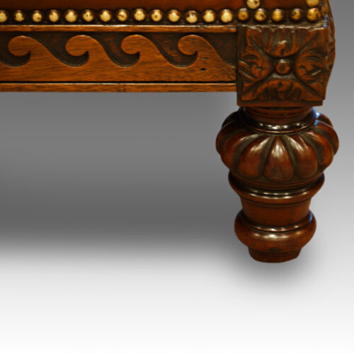 Pair of Edwardian club chairs leg