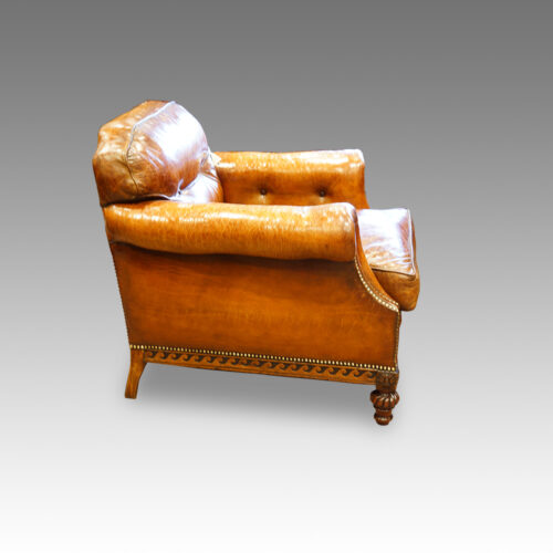 Pair of Edwardian club chairs side