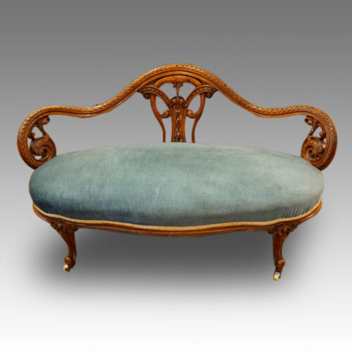 Victorian walnut window seat