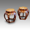 Pair of Chinese inlaid hardwood stands
