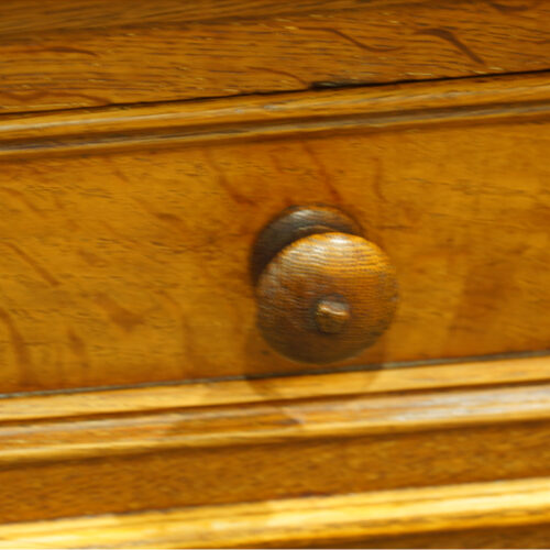 Victorian oak small partners desk knob handle