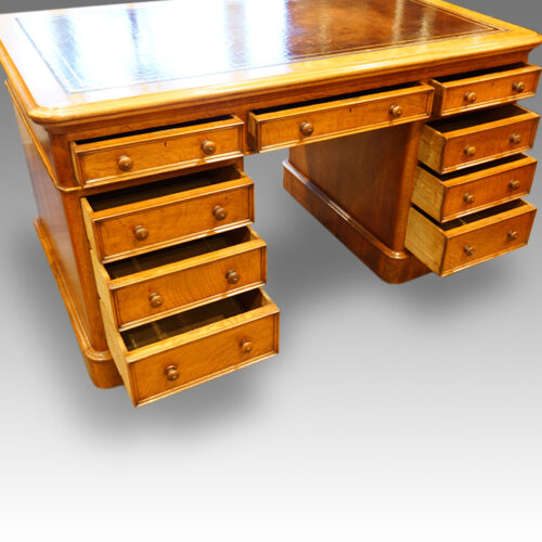 Partners desk drawers open