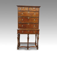 Antique Burr Elm chest on stand