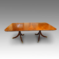 Antique mahogany twin pillar dining table