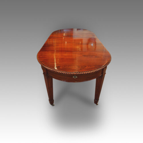Antique dining table end view