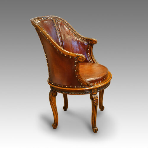 Antique tub chair side view