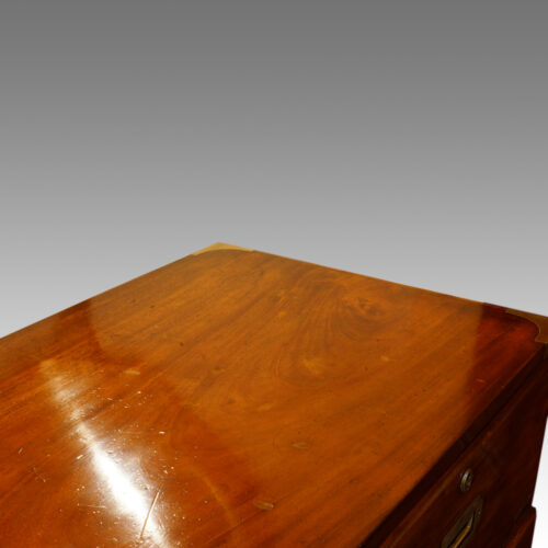 Victorian mahogany campaign chest top