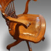 Leather seat on desk chair