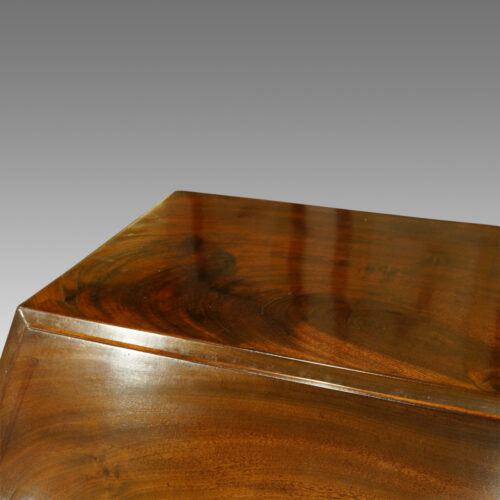Mahogany figuring to bureau top