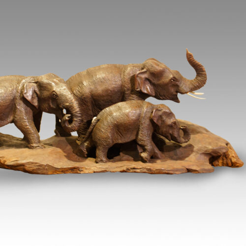 Japanese carving of elephants