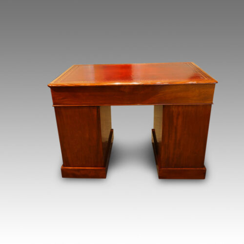 Victorian mahogany pedestal desk rear
