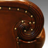 French mahogany Empire library chair scroll