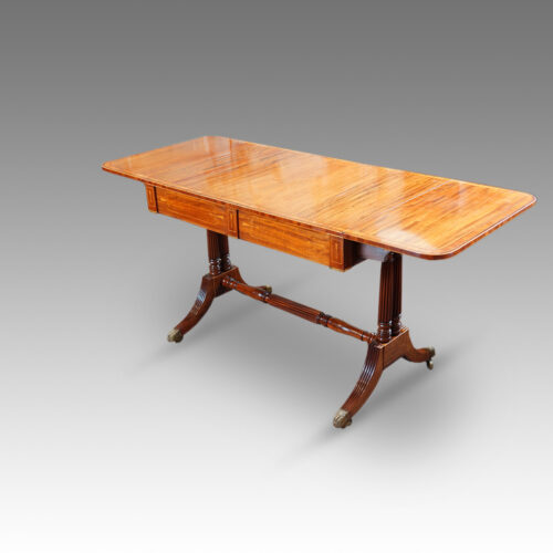 Regency inlaid mahogany sofa table,1
