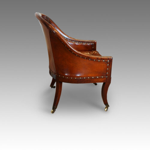 Antique library chair side