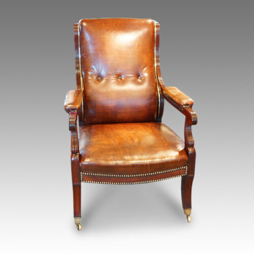 Regency mahogany library chair