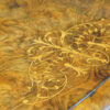 Victorian inlaid walnut oval dining table inlaid panel