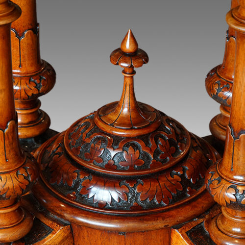 Victorian inlaid walnut oval dining table carved turning
