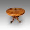 Victorian inlaid walnut oval dining table end view