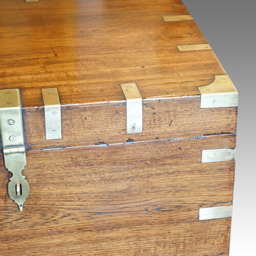 Brass corners of military chest